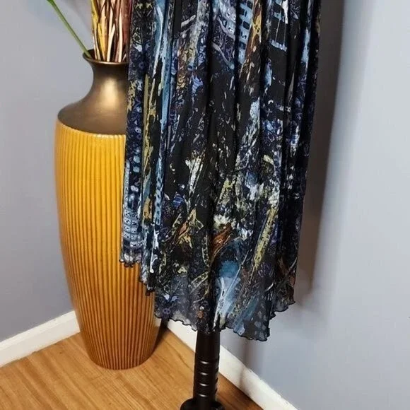 Vivienne Tam City Scape Blue Combo Dress Size Medium NWT - Picture 7 of 15